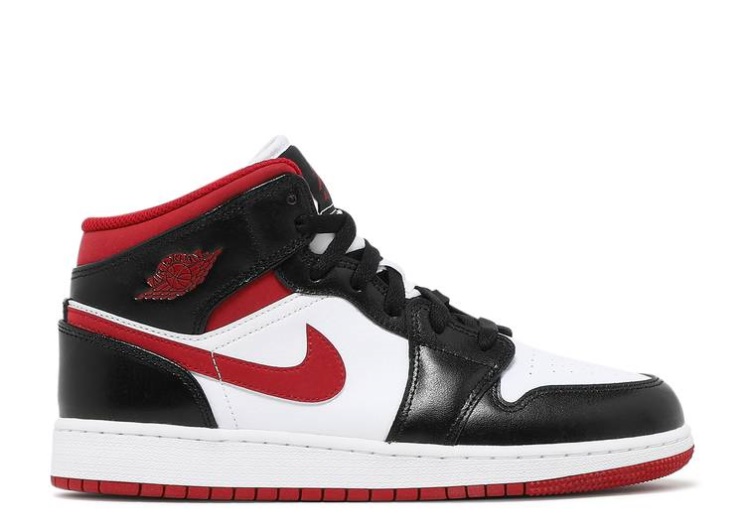 Air Jordan 1 Mid Gs - Black Gym Red
