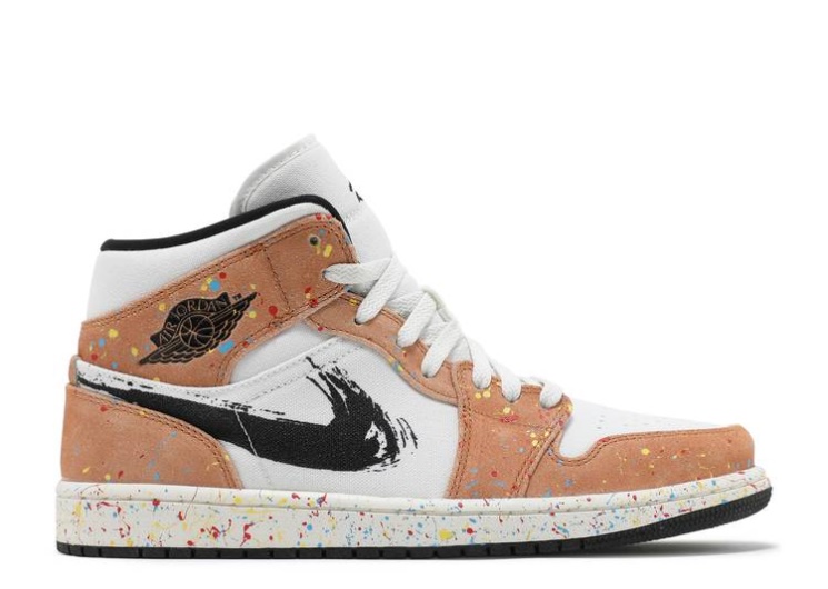 Air Jordan 1 Mid Se - Brushstroke Paint Splatter