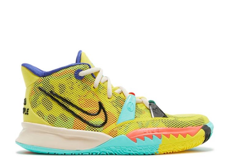 Nike Kyrie 7 Gs - 1 World 1 People Yellow/Green/Crimson/Black