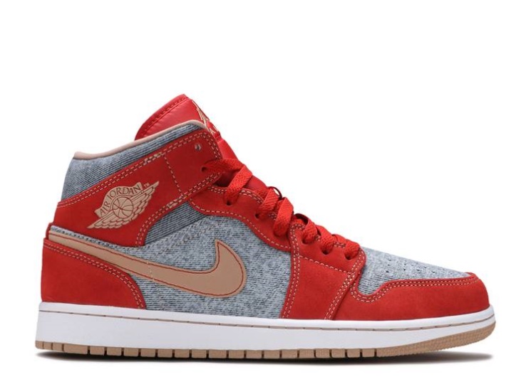 Air Jordan 1 Mid - Denim Red