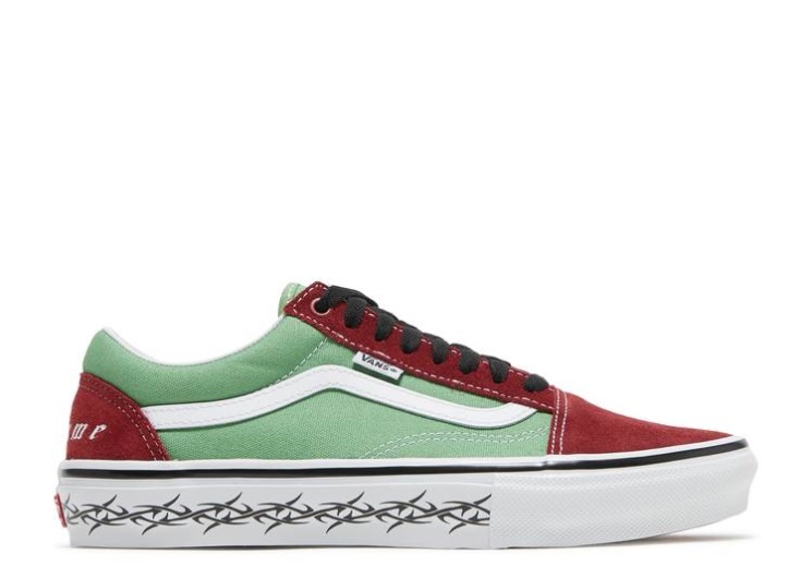 Vans Supreme X Old Skool - Barbed Wire Green/Red