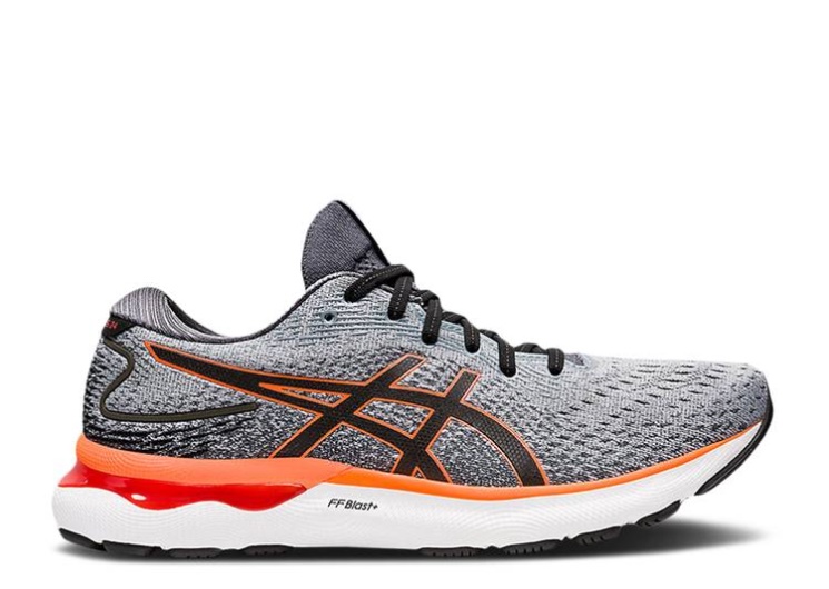 Asics Gel Nimbus 24 2E Wide - Sheet Rock Shocking Orange