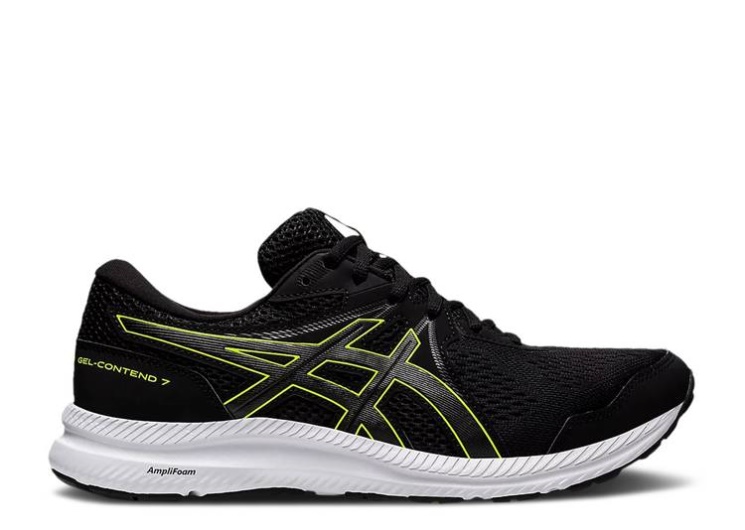 Asics Gel Contend 7 4E Wide - Black Hazard Green