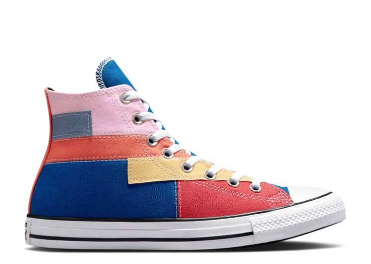 Chuck Taylor All Star High - Patchwork Dark Marina Blue/Pink Foam