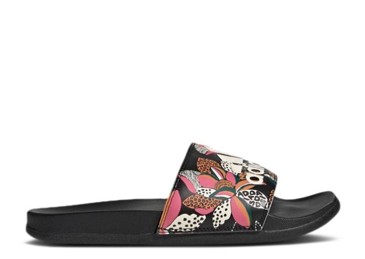 Adidas Wmns Adilette Comfort Slide - Floral Black/Wonder White/Black