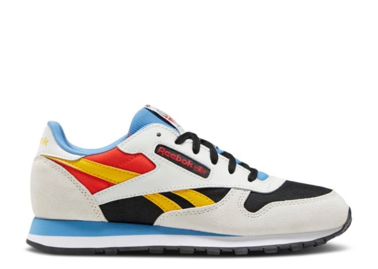 Reebok Classic Leather Big Kid - Pure Grey Always Yellow