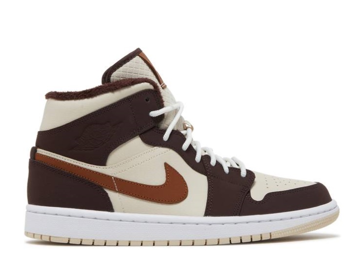 Wmns Air Jordan 1 Mid Se - Cream Dark Chocolate
