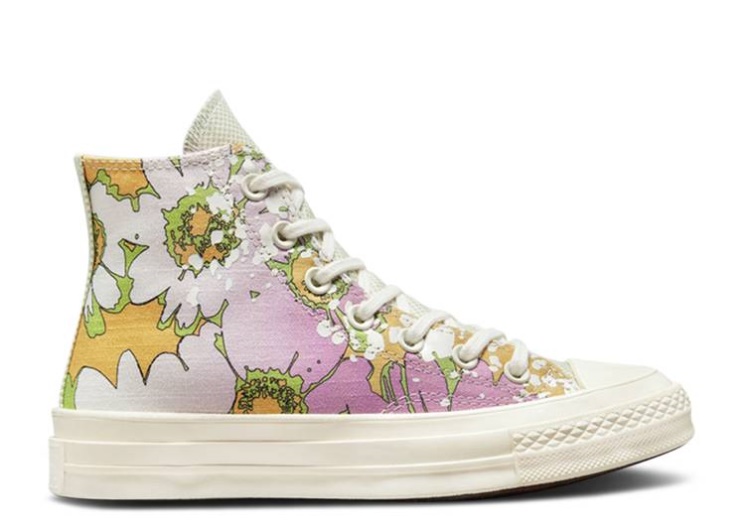 Converse Wmns Chuck 70 High - Crafted Florals Beyond Pink/Oliveaura/Egret