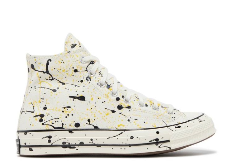 Converse Chuck 70 High - Archive Paint Splatter Egret/Black/Amarillo
