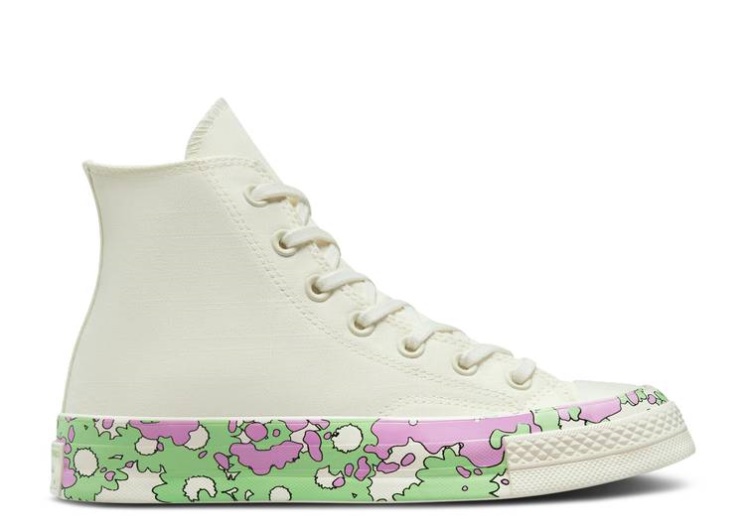 Converse Wmns Chuck 70 High - Crafted Florals Egret/Beyond Pink/Lime Rave