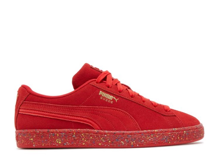 Puma Suede Triplex Mono - Red Paint Splatter