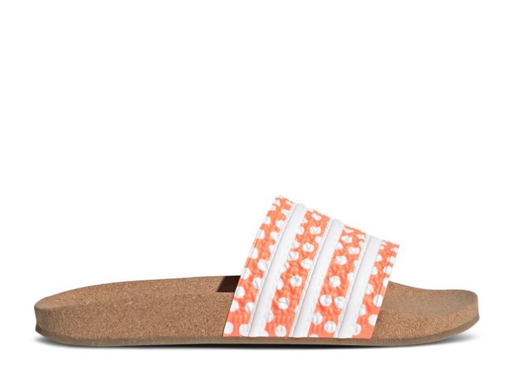Adidas Wmns Adilette Slide - Polka Dot Beam Orange/Cloud White/Gum