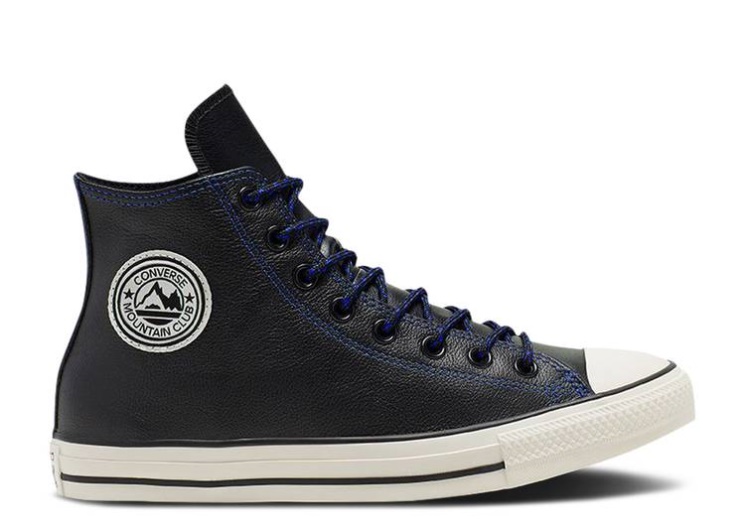 Converse Chuck Taylor All Star High Tumbled Leather - Black Hyper Royal