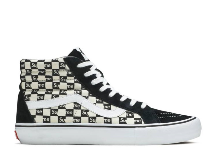 Vans Supreme X Sk8-Hi Pro - Checkered Black