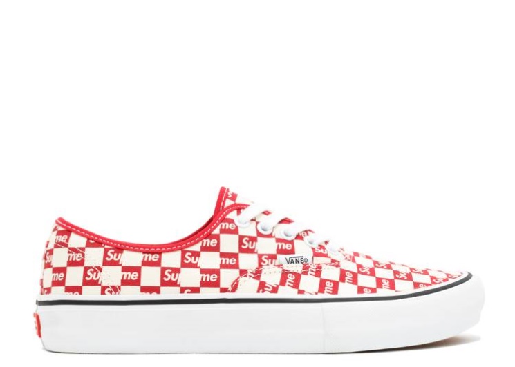 Vans Supreme X Authentic Pro - Checkered Red
