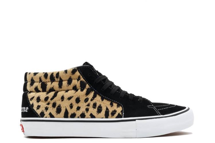 Vans Supreme X Sk8-Mid Pro - Cheetah Velvet Black