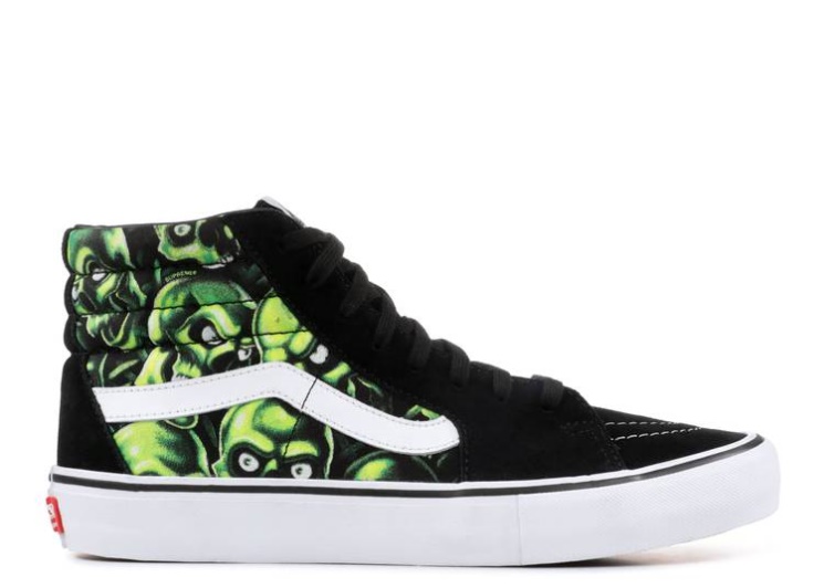 Vans Supreme X Sk8-Hi - Glow-In-The-Dark Skull Pile