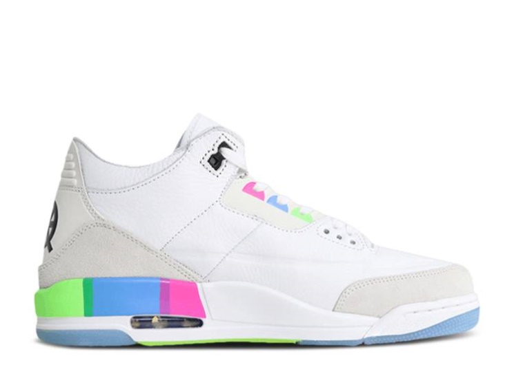 Air Jordan 3 Retro - Quai 54 White/Green/Red/Black/Pink